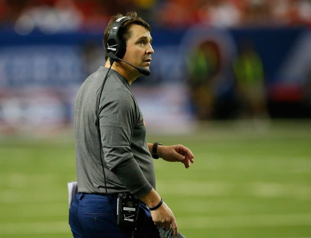 ATLANTA, GA - SEPTEMBER 05:  Defensive coordinator Will Muschamp of the Auburn Tigers looks on against the Louisville Cardinals at Georgia Dome on September 5, 2015 in Atlanta, Georgia.  (Photo by Kevin C. Cox/Getty Images)