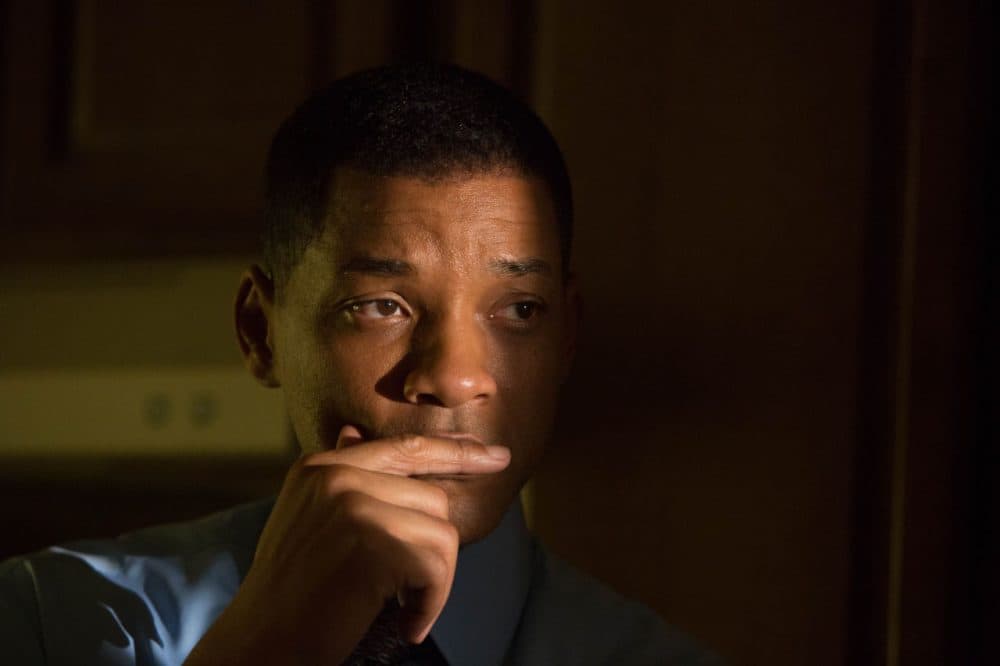 Will Smith was nominated this week for a Golden Globe for best actor in a motion picture drama for his role as Dr. Bennet Omalu in &quot;Concussion.&quot; Dr. Omalu is known for his research on head-related traumas and sports injuries.  (Melinda Sue Gordon/Columbia Pictures via AP)