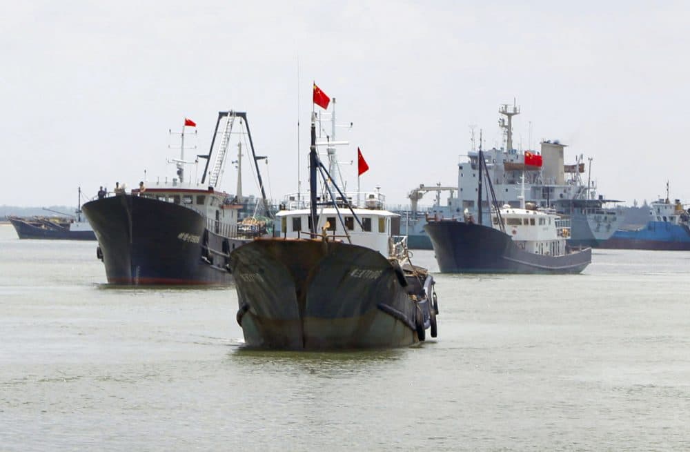This picture taken on May 6, 2013, shows fishing vessels setting sail for the Spratly Islands, an archipelago disputed between China and other countries including Vietnam and the Philippines, from Danzhou, south China's Hainan province. (STR/AFP/Getty Images)