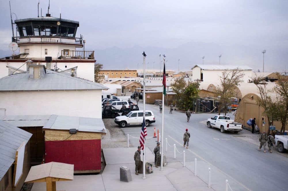 A suicide attack near Bagram Airfield, U.S.-run air base in Afghanistan, shown here on Veteran's Day 2008, killed six foreign soldiers Monday. (Courtesy Staff Sgt. Samuel Morse/U.S. Air Force)