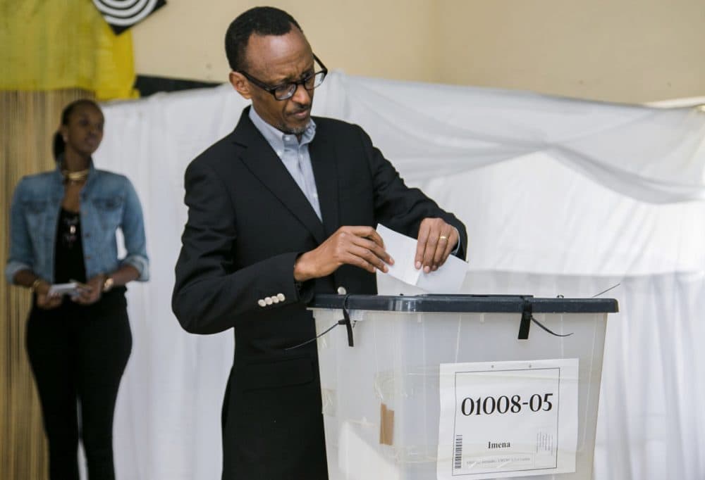 Rwandan President Paul Kagame casts his ballot in Kigali on December 18 in a referendum to amend the constitution allowing him to rule until 2034. Long lines of Rwandans queued to vote, with few expecting the changes to be rejected. The proposed amendments have been denounced by Washington and Brussels as undermining democracy in the central African country. (Cyril Ndegeya/AFP/Getty Images)