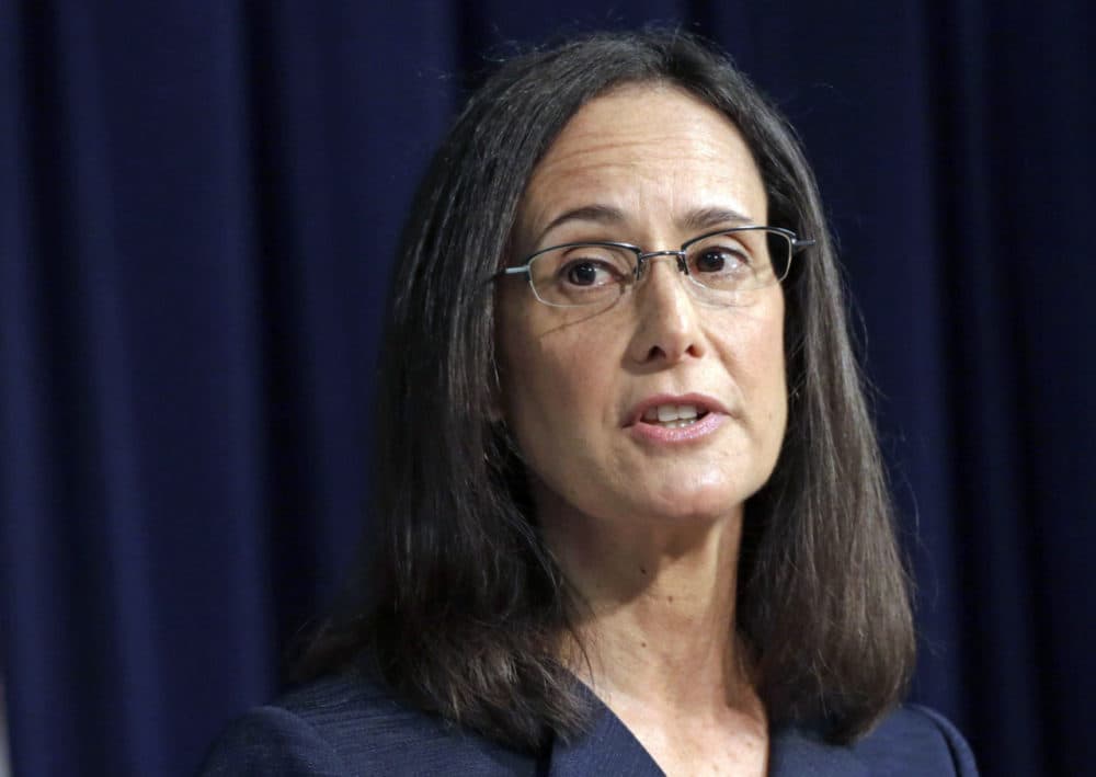 Illinois Attorney Gen. Lisa Madigan speaks during a news conference in Chicago in 2014. (M. Spencer Green/AP)