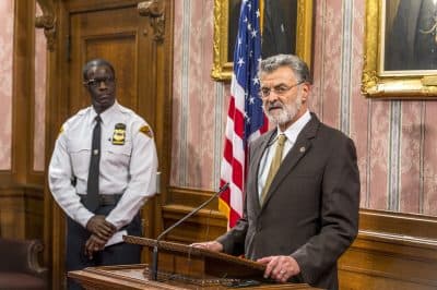 Cleveland Mayor Frank Jackson speaks to reporters in the Mayor's Conference Room at City Hall on Decmeber 28, 2015 in Cleveland, Ohio. Earlier that day a grand jury declined to bring charges against either of the two police officers involved in the fatal November 2014 shooting of Tamir Rice, a 12-year-old boy who was playing with a toy weapon at Cudell Recreation Center. (Angelo Merendino/Getty Images)