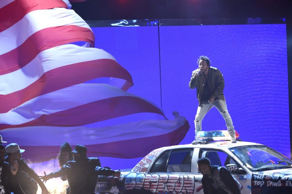 Kendrick Lamar performs at the BET Awards at the Microsoft Theater on Sunday, June 28, 2015, in Los Angeles. (Photo by Chris Pizzello/Invision/AP)