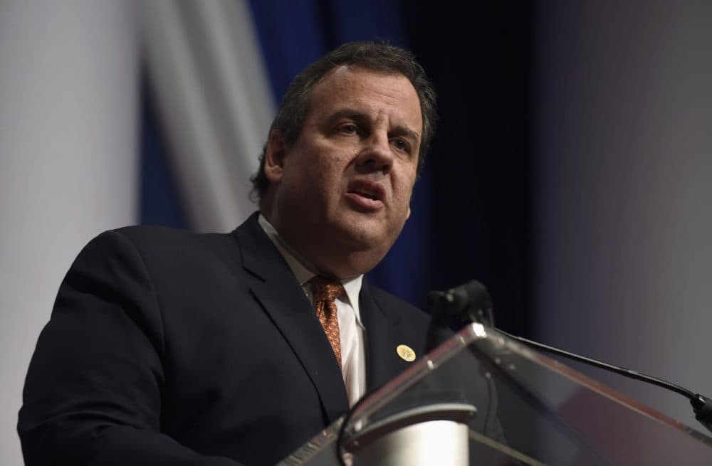 Republican presidential candidate Chris Christie speaks at the Republican Jewish Coalition Presidential Forum in Washington on Dec. 3. (Susan Walsh/AP)