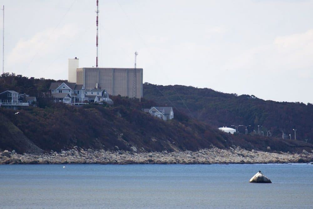 Pilgrim Nuclear Power Station in Plymouth, MA, just after its closing was announced in October, 2015. (Jesse Costa/WBUR)