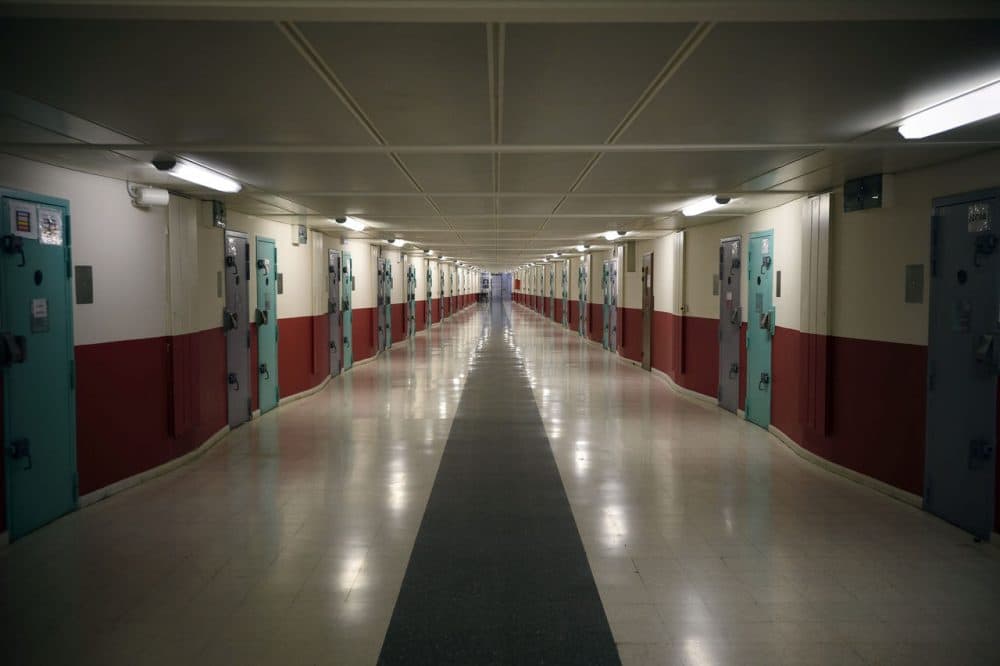A general view taken on October 29, 2015 shows a hallway to prison cells at the Fleury-Merogis prison, south of Paris. (Eric Feferberg/AFP/Getty Images)