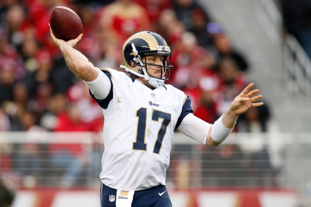Case Keenum #17 of the St. Louis Rams attempts a pass against the San Francisco 49ers during their NFL game at Levi's Stadium on January 3, 2016 in Santa Clara, California.   The Rams are among the teams vying to move to the LA area. (Ezra Shaw/Getty Images)