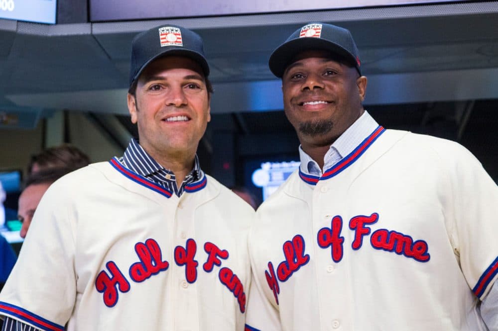 Ken Griffey Jr. and Mike Piazza are the newest members of the Baseball Hall of Fame. Griffey Jr. won the vote with 99.3% of all ballots cast. (Andrew Burton/Getty Images)