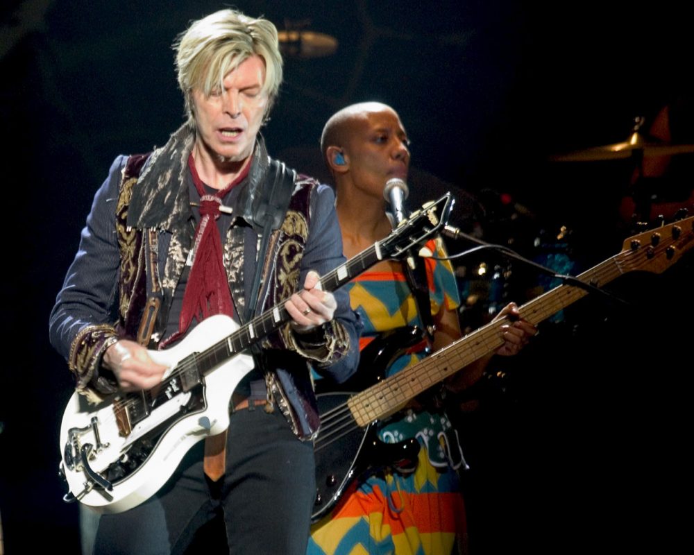 Bowie performs at the Fleet Center in Boston on March 30, 2004. (Robert E. Klein/AP)