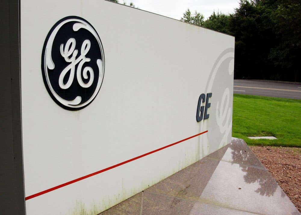 A sign outside the corporate headquarters of the General Electric company is pictured on September 18, 2003, in Fairfield, Connecticut. (Stan Honda/AFP/Getty Images)