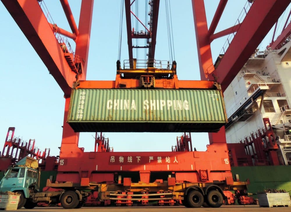 Containers are transported at a port in Lianyungang, eastern China's Jiangsu province on January 19, 2016. China's GDP grew at its slowest in a quarter of a century last year, creating pressure for more stimulus policies to ensure a soft landing for the economy that is a crucial driver of global growth. (STR/AFP/Getty Images)