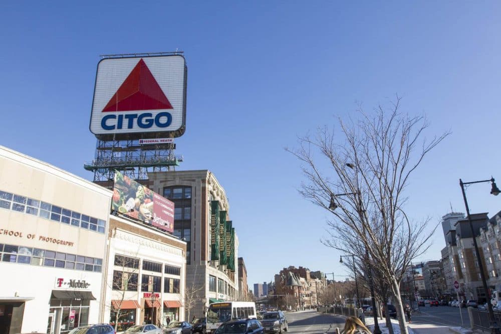 The Citgo sign in Boston's Kenmore Square. (Joe Difazio for WBUR)