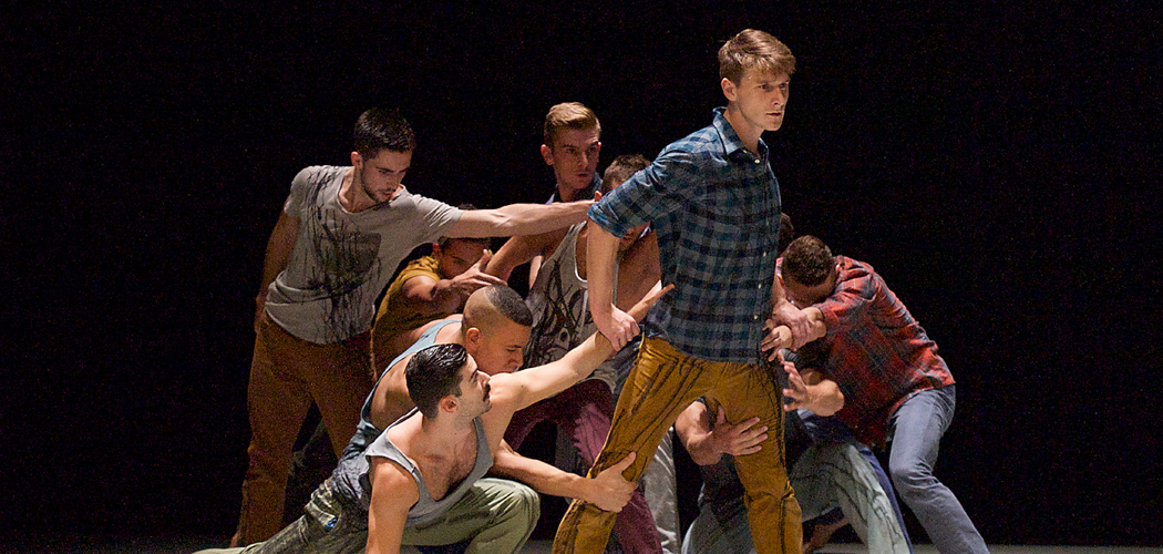 BalletBoyz performing &quot;The Murmuring&quot; in 2014 at the Linbury Theatre at the Royal Opera House in London. (Courtesy Elliott Franks/BalletBoyz)