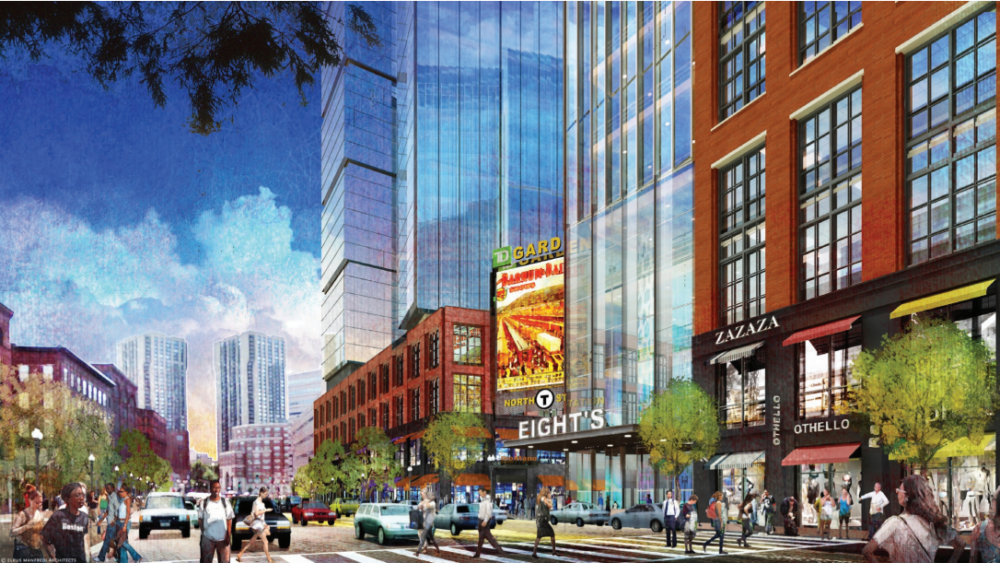 A rendering of the Causeway Street perspective of the future development. (Courtesy of Boston Redevelopment Authority)