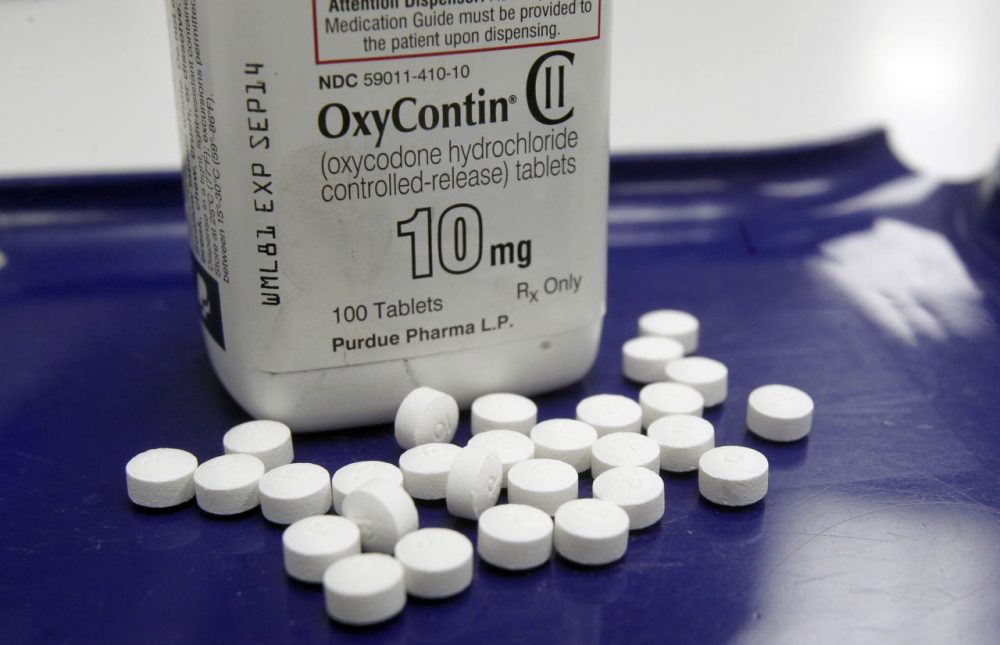 Pictured here is OxyContin. Gov. Baker called for tighter prescription rules and a reform for treatment for opioid addiction. (Toby Talbot, File/AP)