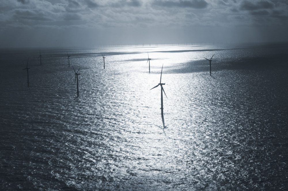 Some of the wind turbines which make up part of one of the world's biggest offshore wind farms operated by Dong Energy in the North Sea, 19 miles west of Denmark's Jutland peninsula. Denmark, a pioneer in wind energy, has six other offshore wind farms. (Jasper Carlberg/AP)