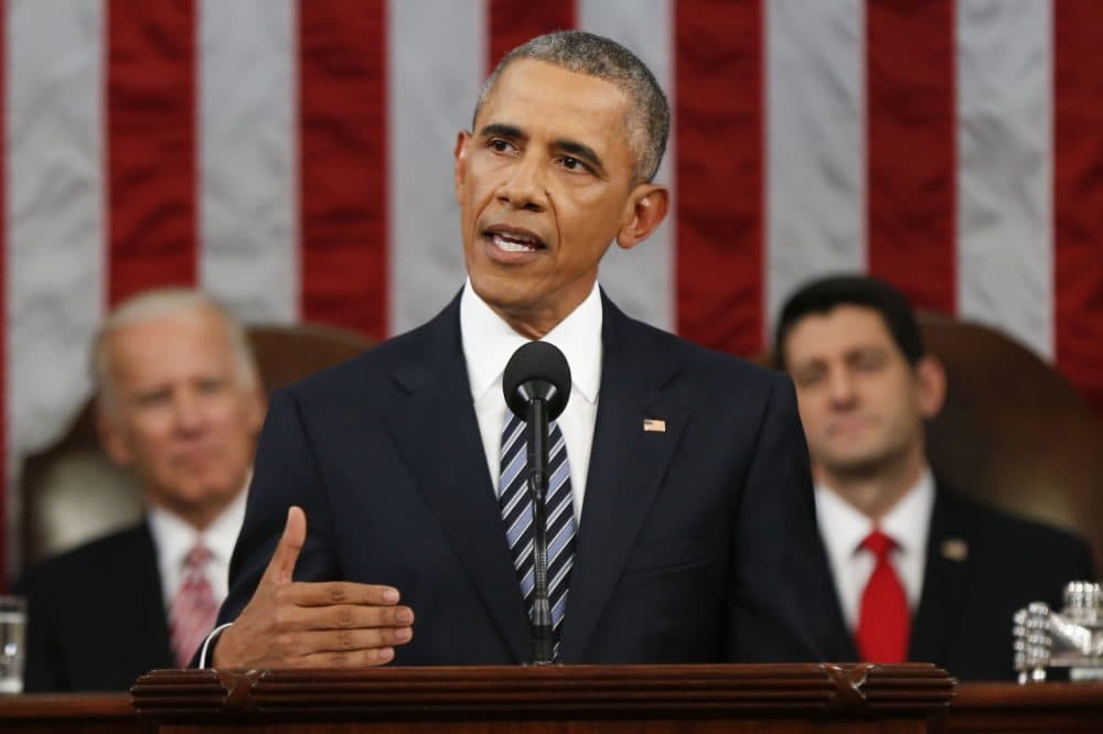 President Barack Obama delivers his State of the Union address before a joint session of Congress on Capitol Hill in Washington, Tuesday, Jan. 12, 2016. (Evan Vucci/AP)