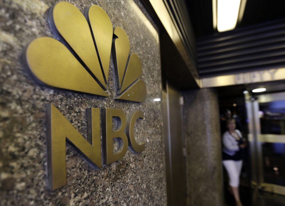 The NBC logo at 30 Rockefeller Plaza, in New York City. (Richard Drew/AP)