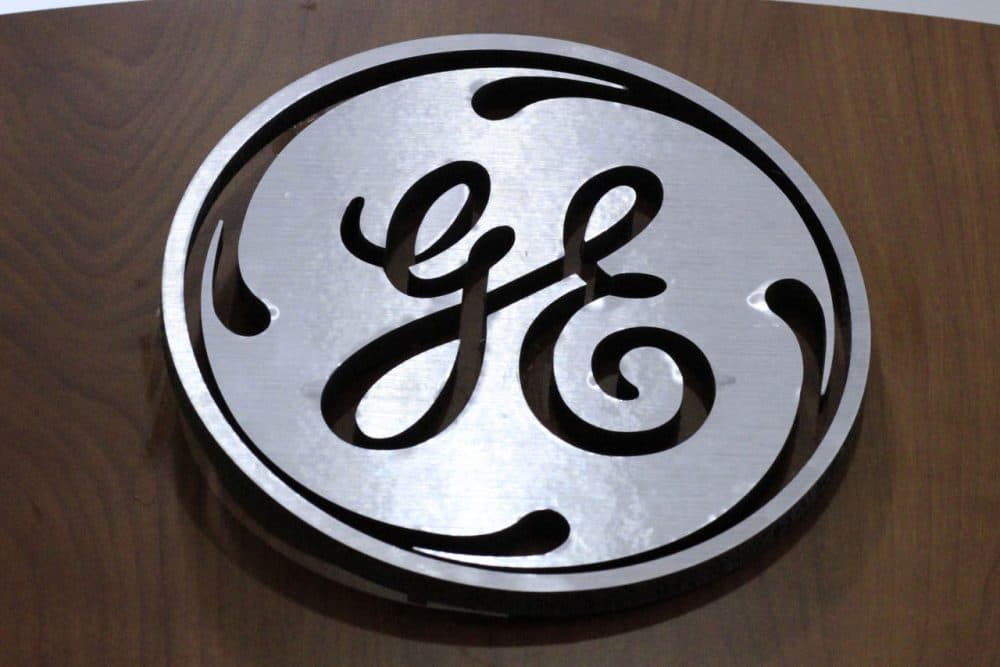 The General Electric logo at a store in Cranberry Township, Pa. in 2014. (Gene J. Puskar/AP)