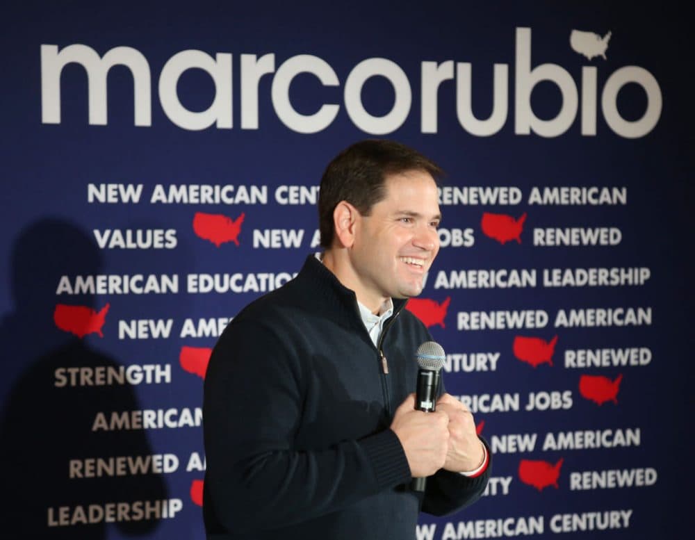 Republican presidential candidate Florida Sen. Marco Rubio speaks during a campaign stop in Rochester, New Hampshire. (Mary Schwalm/AP)
