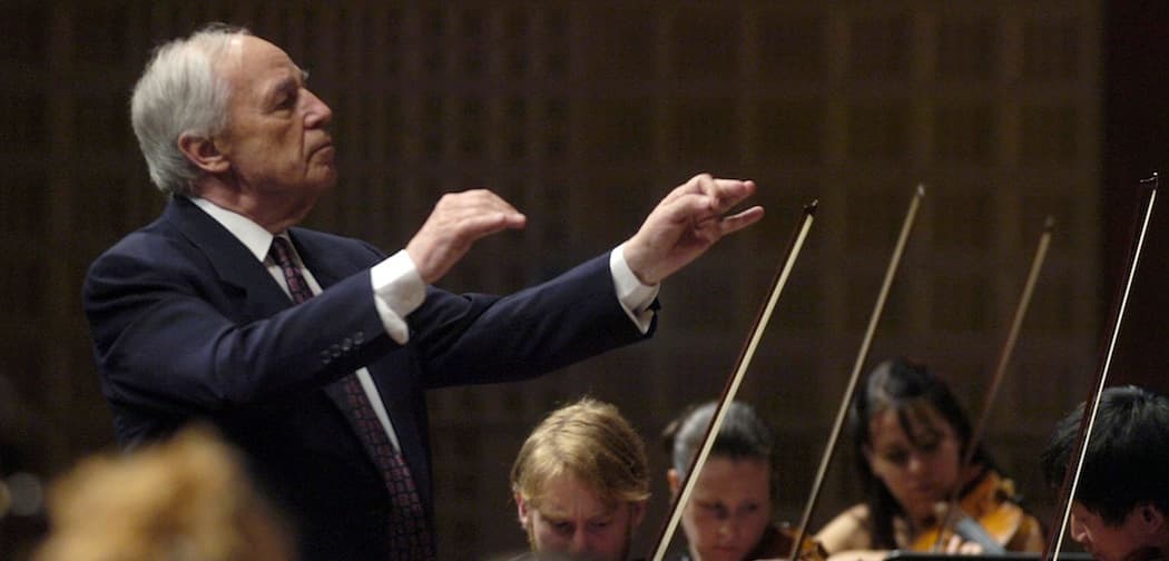 Conductor and composer Pierre Boulez from France conducts the Lucerne Festival Acadamy Orchestra during a concert at the Lucerne Festival in Lucerne, Switzerland in , 2006. (Sigi Tischler/AP/Keystone) 
