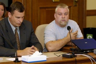 This image released by Netflix shows Steven Avery, right, in the Netflix original documentary series &quot;Making A Murderer.&quot; An online petition has collected hundreds of thousands of digital signatures seeking a pardon for a pair of convicted killers-turned-social media sensations based on the Netflix documentary series that cast doubt on the legal process. (Netflix via AP)