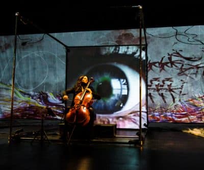 Maya Beiser performs in Paola Prestini's &quot;Labyrinth,&quot; produced by Beth Morrison Projects. (Courtesy Jill Steinberg)