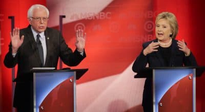 It’s not just about the nomination, Clinton and Sanders are fighting for the heart of the Democratic party. Here, the two presidential candidates debate at the University of New Hampshire Thursday. (David Goldman/ AP)