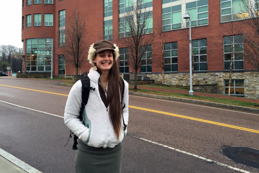 Skyler Browder's path to addiction began with alcohol in high school; she then moved from OxyContin to heroin. Today, she's a student at Community College of Vermont in Winooski and a single mom, and she's sober. She goes to five support group meetings per week. (Lynne McCrea/VPR)