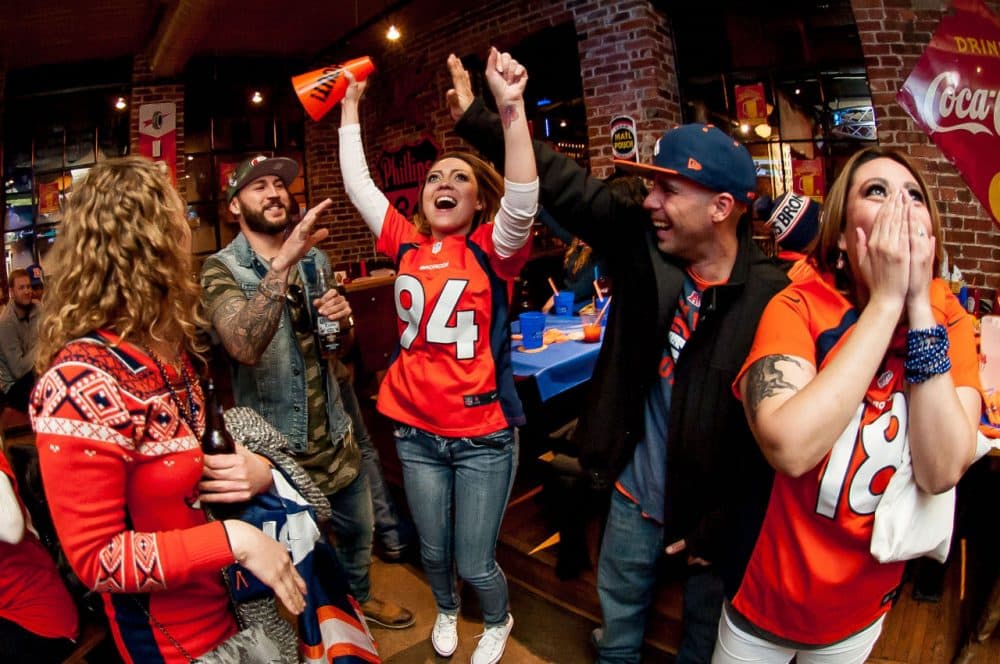 Not pictured celebrating the Bronco's Super Bowl victory: George Vecsey. The former NYT sports columnist purposefully didn't watch the big game.  (Dustin Bradford/Getty Images)