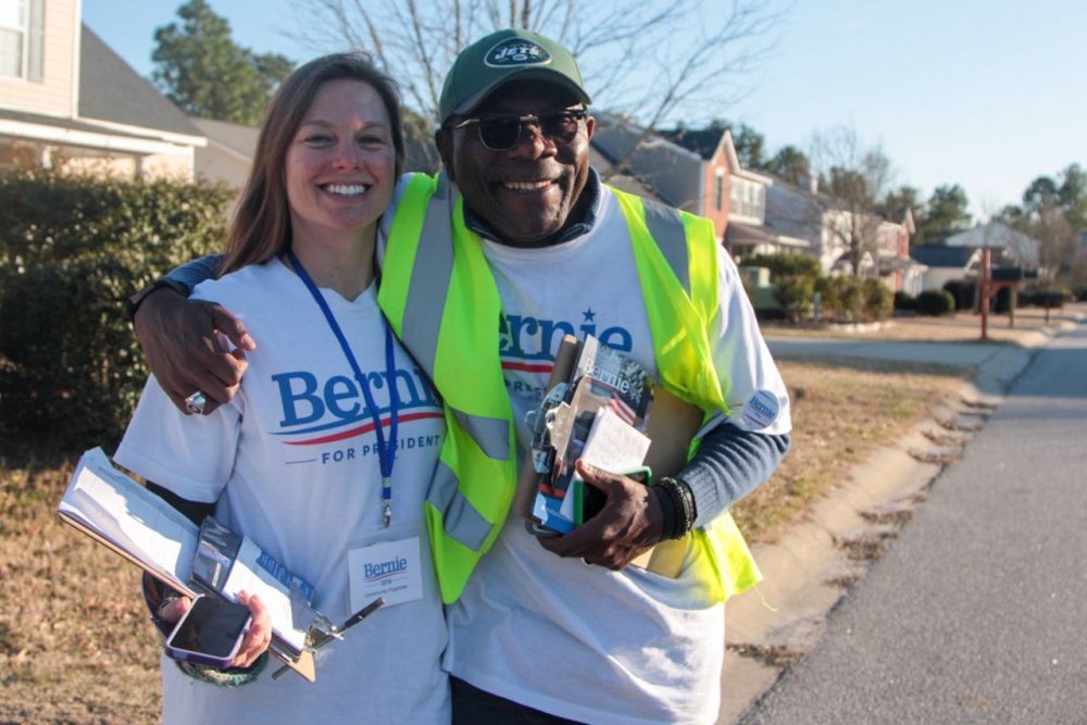 Bernie Sanders supporters canvas a South Carolina neighborhood. (Dean Russell)