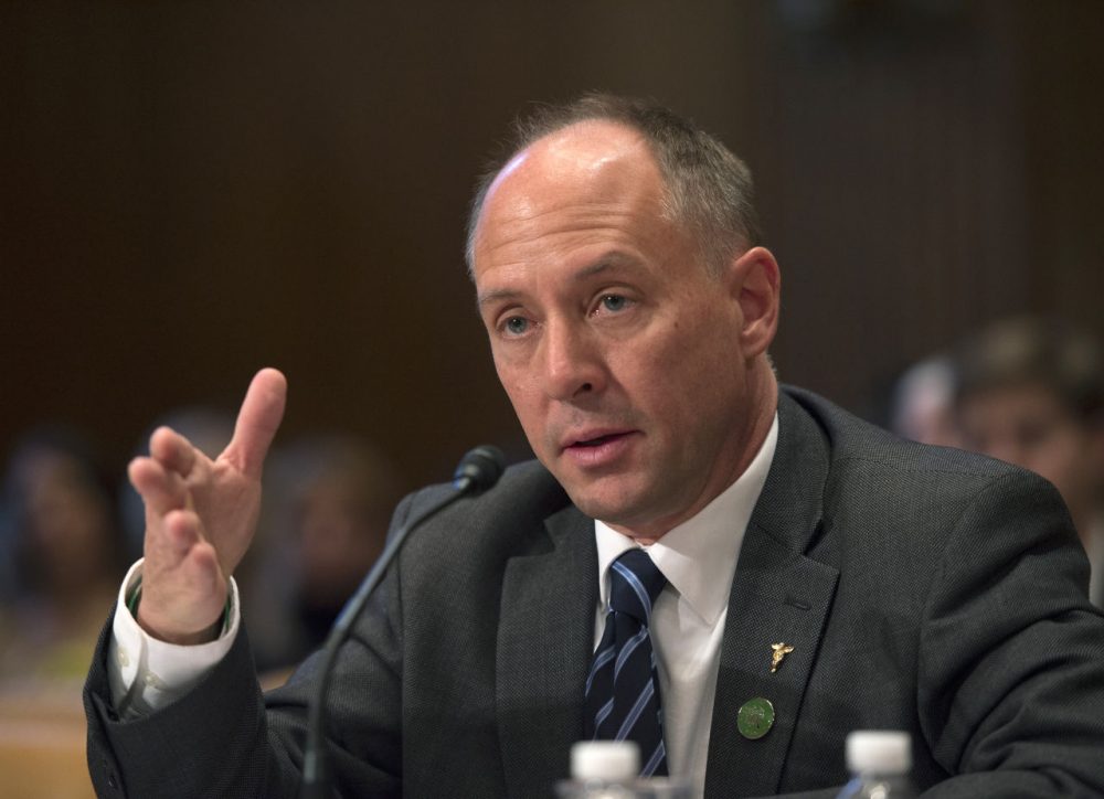 Sandy Hook Promise founder and Managing Director Mark Barden testifies on Capitol Hill in Washington, Wednesday, Jan. 20, 2016, before the Senate Commerce, Justice, Science, and Related Agencies subcommittee hearing on gun control proposals.  (Molly Riley/AP)