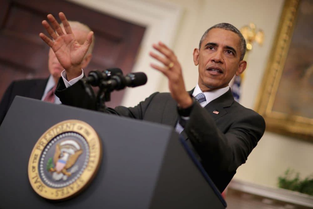 President Barack Obama makes a statement about his plan to close the detention camp at the Guantanamo Bay Naval Base and relocate the terrorism suspects there to the United States in the Roosevelt Room at the White House February 23, 2016 in Washington, D.C. Attempting to follow through with a campaign pledge he made in 2008, Obama will continue to face an uphill battle to close the prison in Cuba because of strong opposition to the plan by congressional Republicans. (Chip Somodevilla/Getty Images)