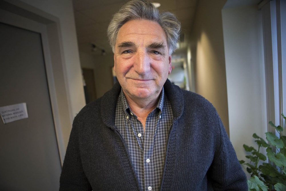 Jim Carter, the British actor who plays Mr. Carson in “Downton Abbey,” is in New England, performing as a magician and entertainer to raise money for disaster relief in Nepal. (Jesse Costa/WBUR)