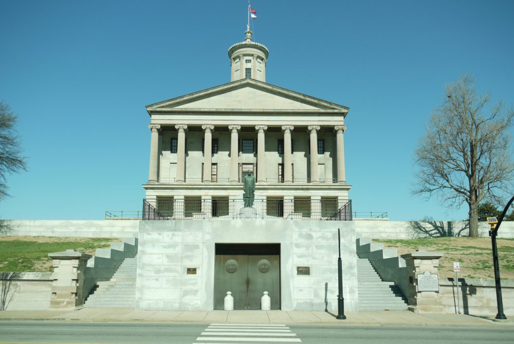 The Tennessee State Capitol is pictured in Nashville. Here &amp; Now's Jeremy Hobson is broadcasting from Nashville Public Radio today. (Alex Ashlock/Here &amp; Now)
