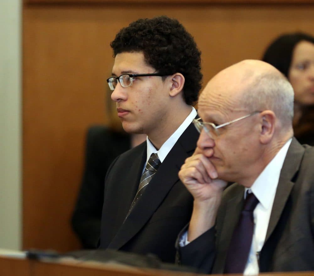Philip Chism was sentenced Friday to at least 40 years in prison for murdering and raping his 24-year-old math teacher, Colleen Ritzer, when he was 14 years old. (David Le/The Salem News via AP/Pool)