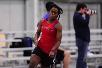 Today, Brittany Steele sprints for Haverford College, but a heart defect threatened to derail her dreams.
(Credit: Haverford College/David Sinclair)