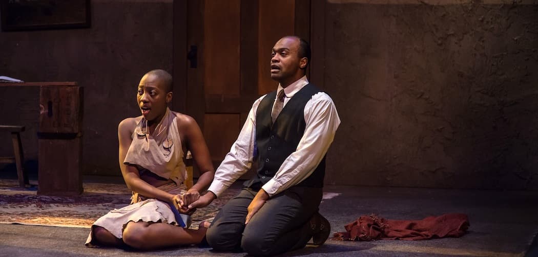 Adobuere Ebiama and Maurice Emmanuel Parent in Underground Railway Theater's production of &quot;The Convert.&quot; (Courtesy A.R. Sinclair Photography/Central Square Theater)
