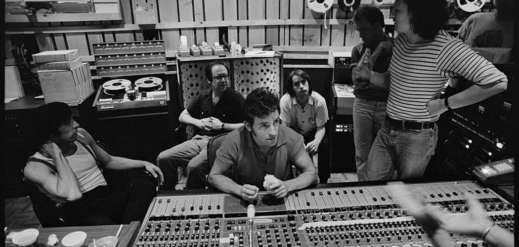 Bruce Springsteen (center) working on recording his 1980 album &quot;The River.&quot; (Joel Bernstein)
