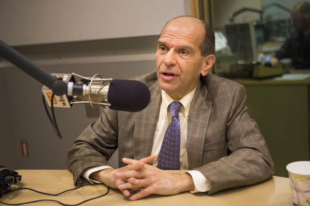 Attorney Mitchell Garabedian, pictured on Mar. 2, 2016, in the Here &amp; Now studios, says the film &quot;Spotlight&quot; has encouraged many more clergy abuse victims to come forward. (Jesse Costa/WBUR)