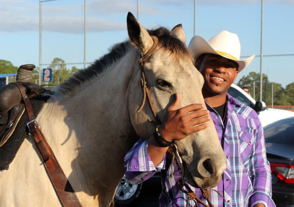 New York Mets' Yoenis Cespedes and teammate Noah Syndergaard arrived to spring training on horseback simply because they could. (Will Carafello/New York Mets via AP)