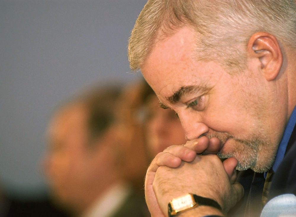 Jim Wallis, pictured here in 2003, is president and founder of the Christian social justice group Sojourners.  (Graeme Robertson/Getty Images)