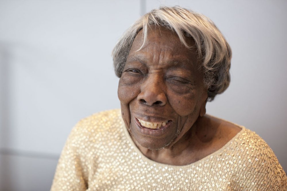 Centenarian Virginia McLaurin is pictured at NPR in Washington D.C. (Brandon Chew/NPR)