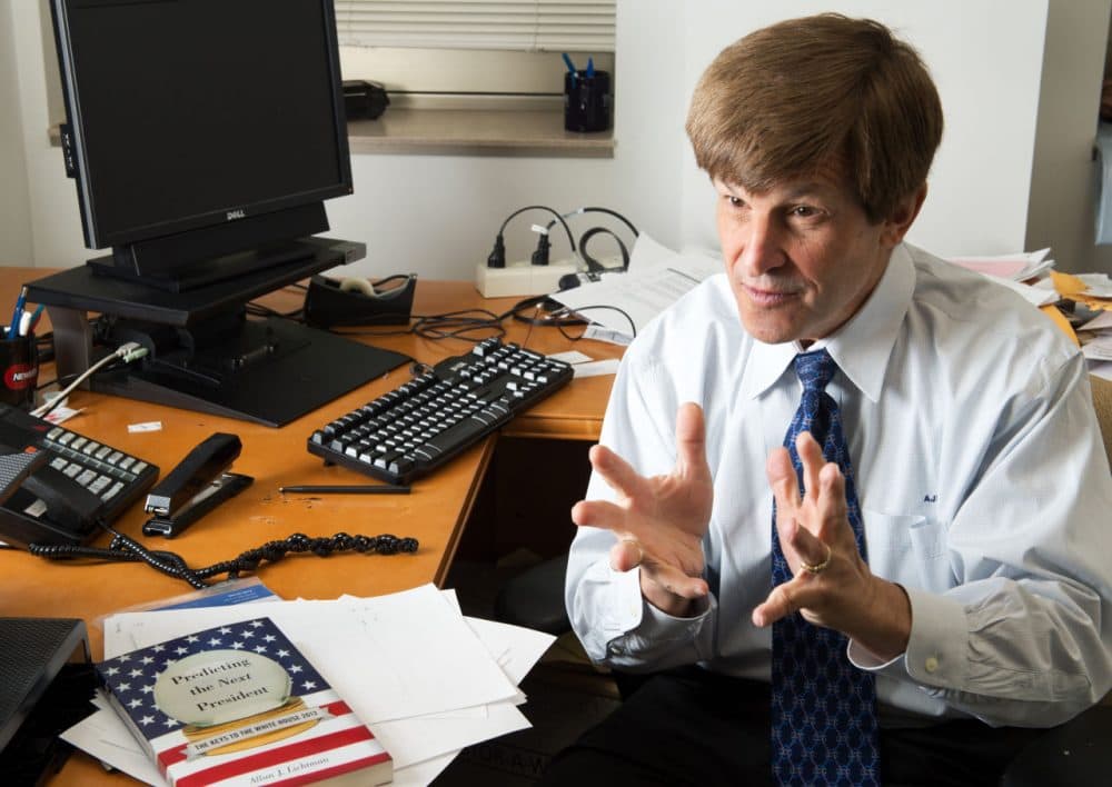 Allan Lichtman, is pictured in his office at American University in Washington, D.C., April 13, 2012. (Paul J. Richards/AFP/Getty Images)