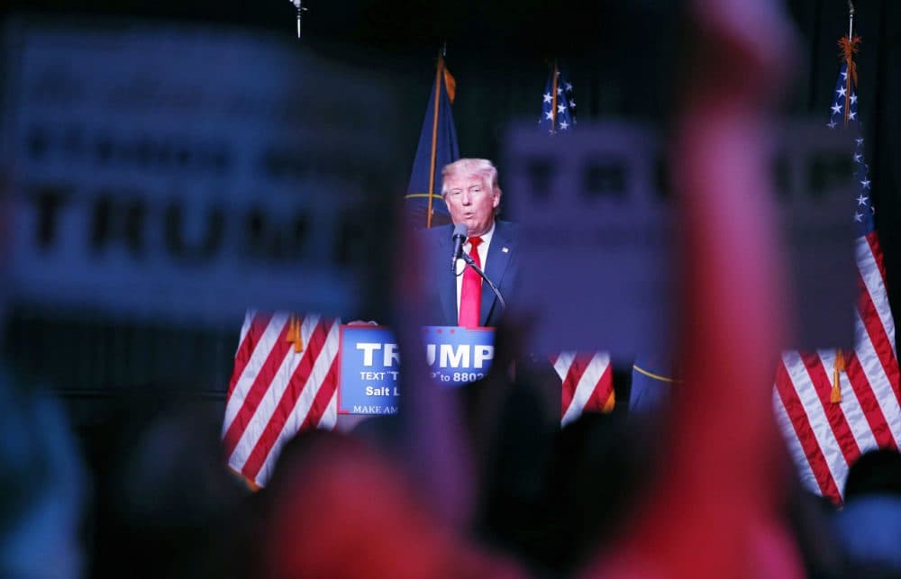 Republican presidential candidate Donald Trump speaks at a campaign rally Friday, March 18, 2016, in Salt Lake City. (John Locher/AP)