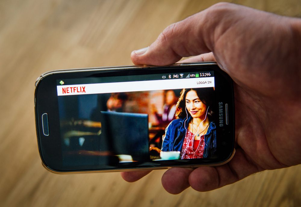 This file photo shows the on-demand Internet media provider, Netflix, streaming on a smartphone. (Jonathan Nackstrand/AFP/Getty Images)