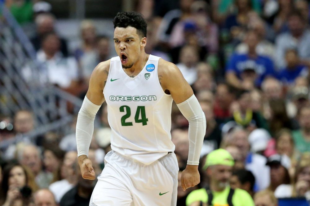 After his team beat Duke by 14 points in the Sweet 16, Dillon Brooks says Mike Krzyzewski complained about his showboating.  (Sean M. Haffey/Getty Images)