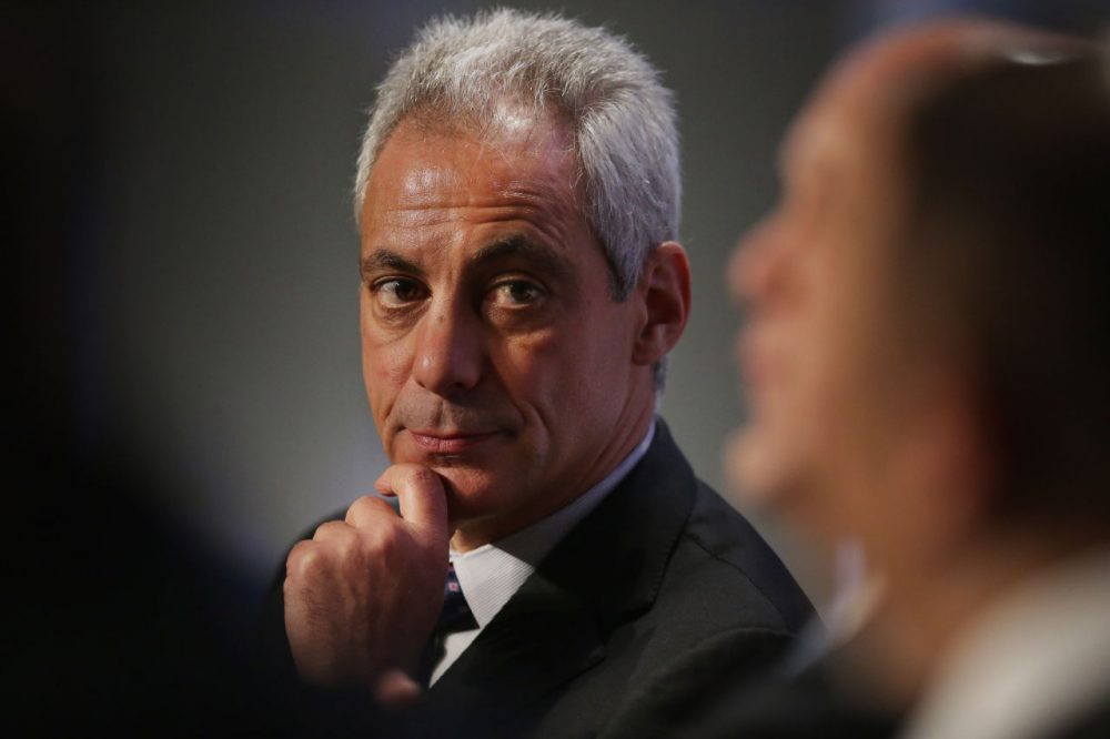 Chicago Mayor Rahm Emanuel participates in a panel discussion during the U.S. Conference of Mayors 84th Winter Meeting at the Capitol Hilton January 20, 2016 in Washington, D.C. Emanuel talked about his experience during the recent upsurge in violence Chicago during the discussion about reducing violence and reinforcing trust between police and the community.  (Chip Somodevilla/Getty Images)