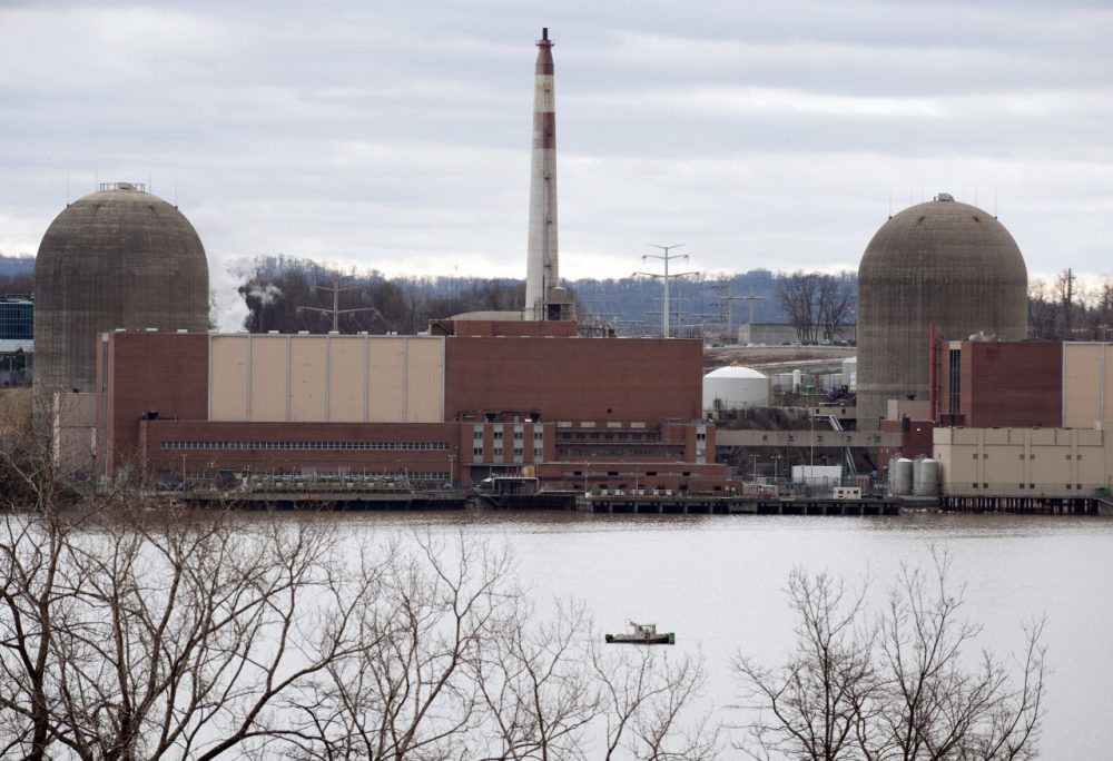 A security boat sits in front of Indian Point Nuclear Power Plant on the Hudson River March 22, 2011  in Buchanan, N.Y. The Indian Point station, comprised of two operating nuclear reactors, sits atop the Ramapo fault line, causing concern for some residents in the wake of the Japan disaster. (Don Emmert/AFP/Getty Images)